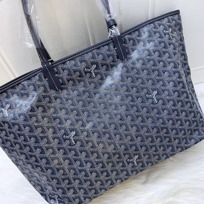 [Brand New] Goyard St Louis PM Tote in Grey Goyardine Canvas