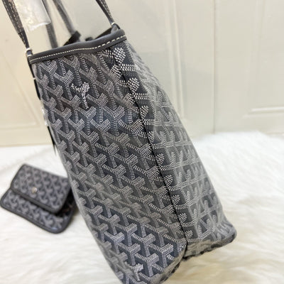 [Brand New] Goyard St Louis PM Tote in Grey Goyardine Canvas