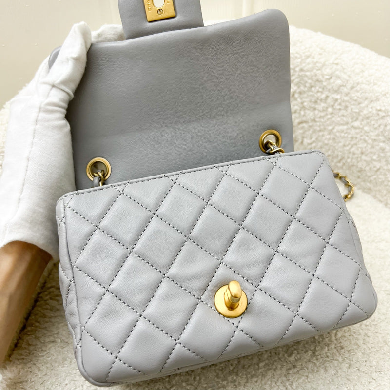 Chanel Pearl Crush Mini Square Flap in 21B Grey Lambskin AGHW