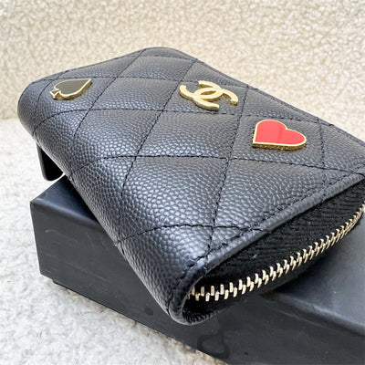 Chanel 23C Zippy Card Holder in Black Caviar LGHW