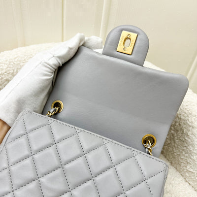 Chanel Pearl Crush Mini Square Flap in 21B Grey Lambskin AGHW