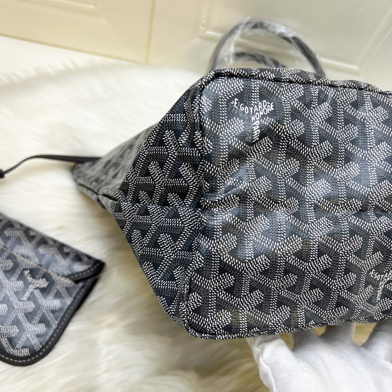 [Brand New] Goyard St Louis PM Tote in Grey Goyardine Canvas
