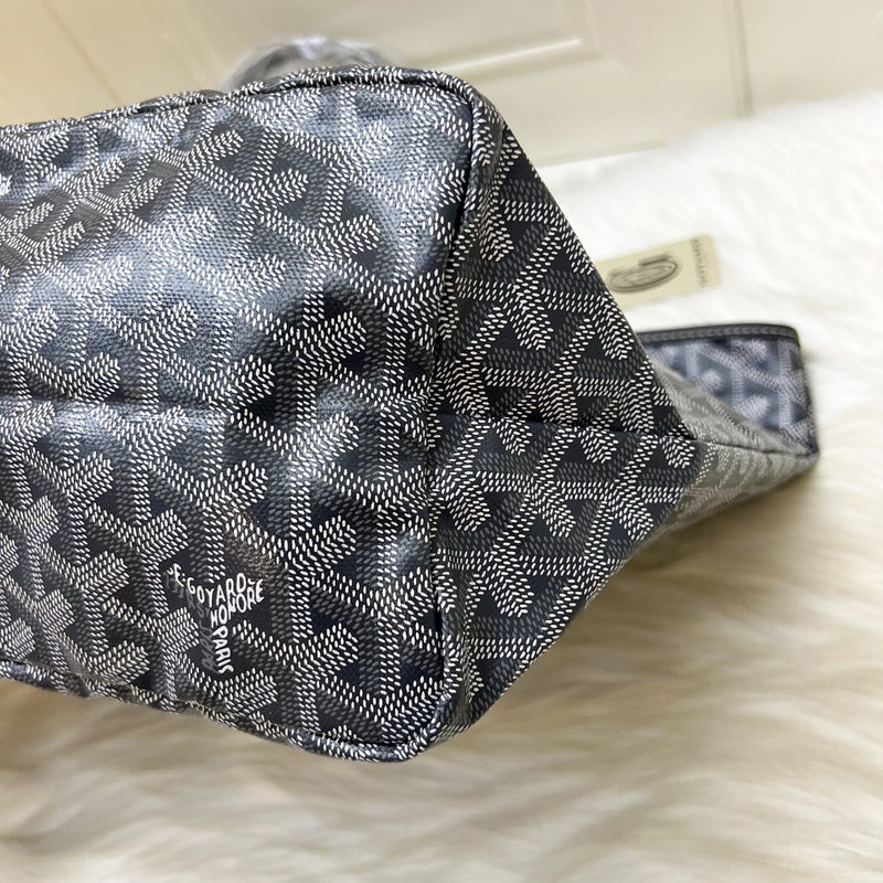 [Brand New] Goyard St Louis PM Tote in Grey Goyardine Canvas