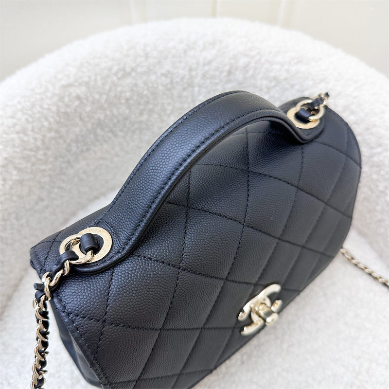 Chanel Small Business Affinity Flap in Black Caviar and LGHW