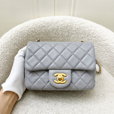 Chanel Pearl Crush Mini Square Flap in 21B Grey Lambskin AGHW