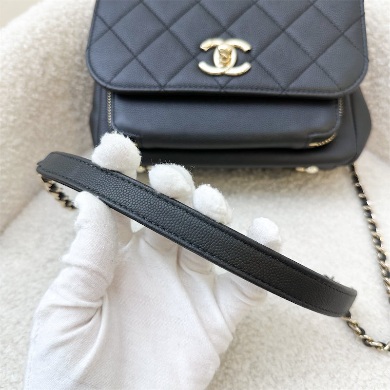 Chanel Small Business Affinity Flap in Black Caviar and LGHW