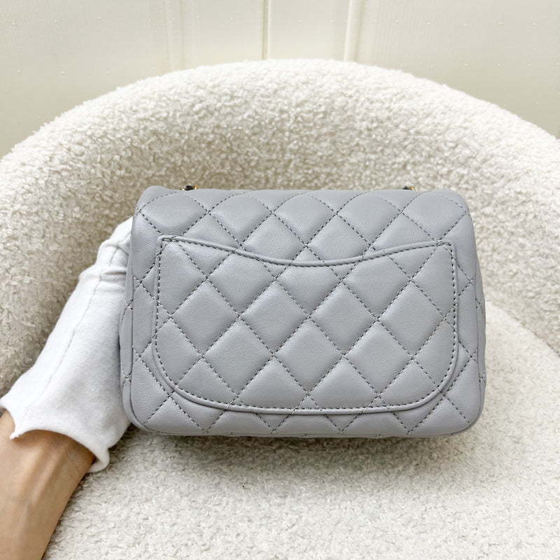 Chanel Pearl Crush Mini Square Flap in 21B Grey Lambskin AGHW