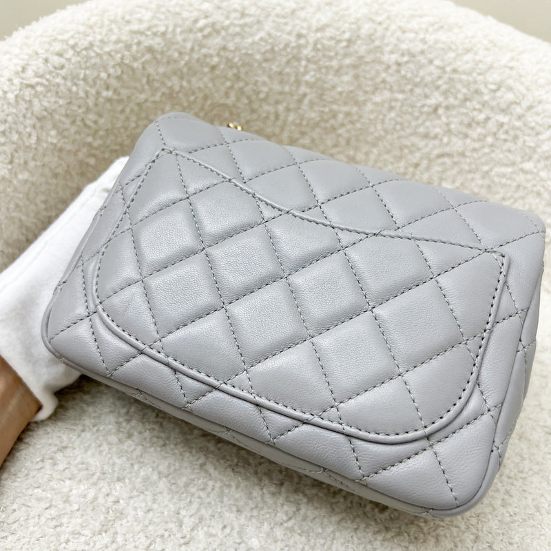 Chanel Pearl Crush Mini Square Flap in 21B Grey Lambskin AGHW