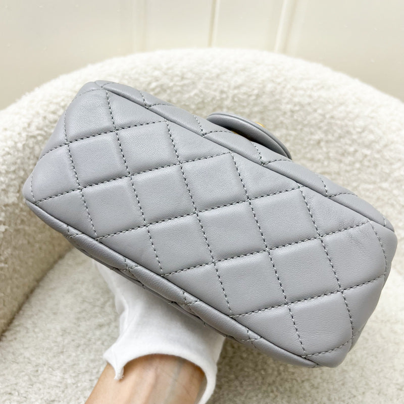 Chanel Pearl Crush Mini Square Flap in 21B Grey Lambskin AGHW