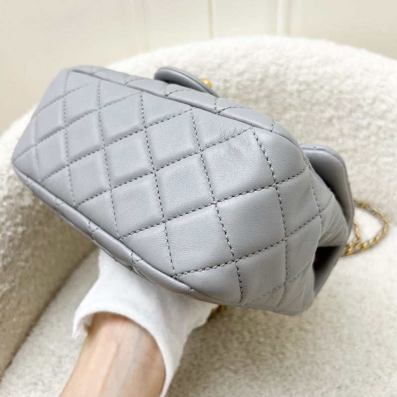 Chanel Pearl Crush Mini Square Flap in 21B Grey Lambskin AGHW