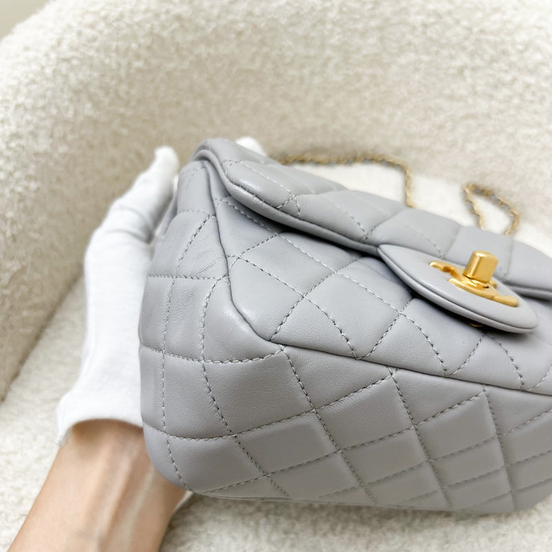 Chanel Pearl Crush Mini Square Flap in 21B Grey Lambskin AGHW