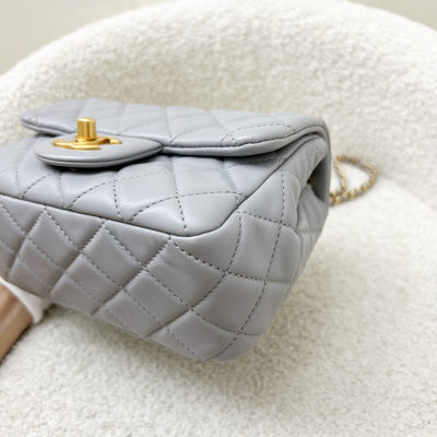 Chanel Pearl Crush Mini Square Flap in 21B Grey Lambskin AGHW