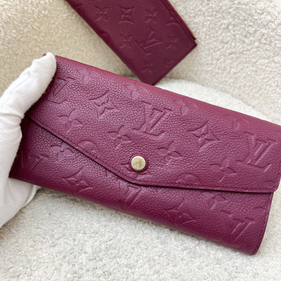 LV Curieuse Long Wallet in Maroon Empreinte Leather and GHW (Model: M60341)