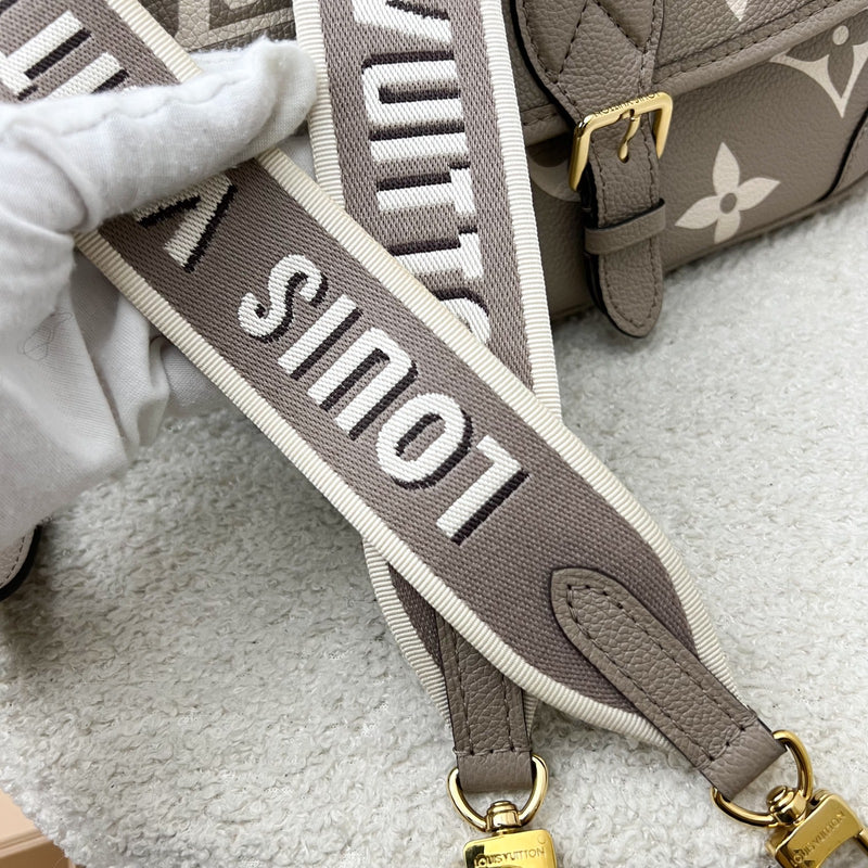 LV Diane PM in Tourterelle (Grey) / Creme Giant Monogram Empreinte Leather and GHW