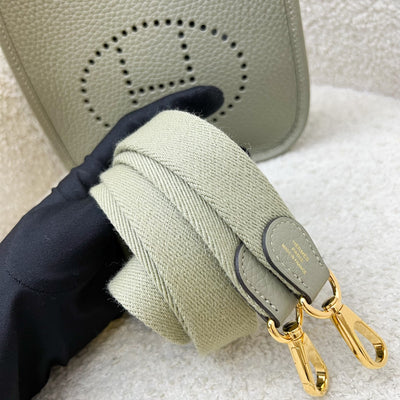 [Local Set - 2024] Hermes Mini Evelyne TPM in Sauge Clemence Leather and GHW