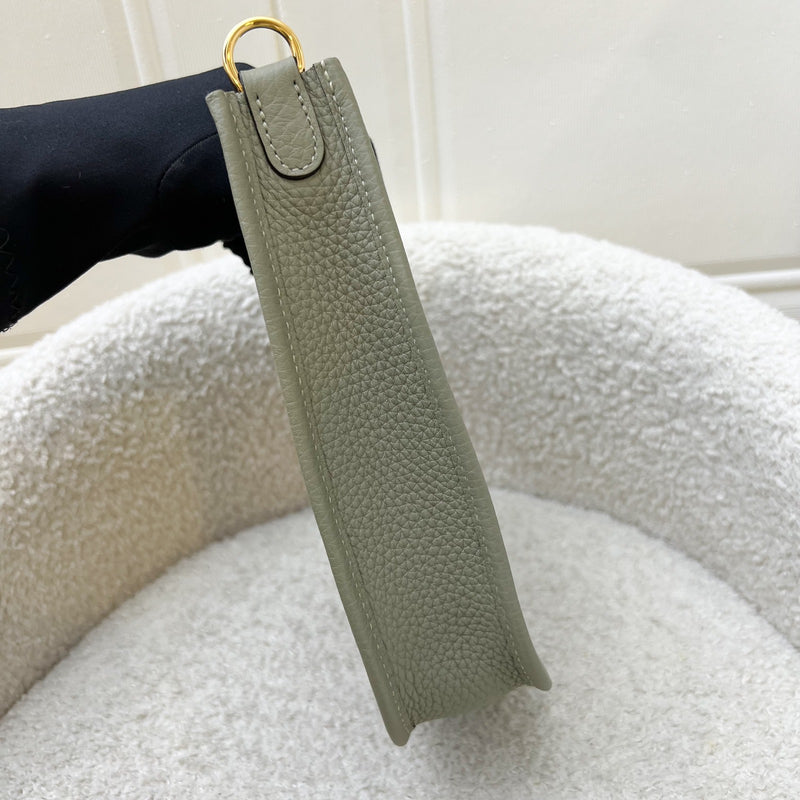 [Local Set - 2024] Hermes Mini Evelyne TPM in Sauge Clemence Leather and GHW