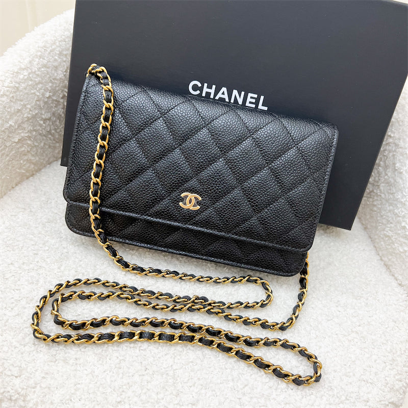 Chanel Classic Wallet on Chain WOC in Black Caviar and GHW