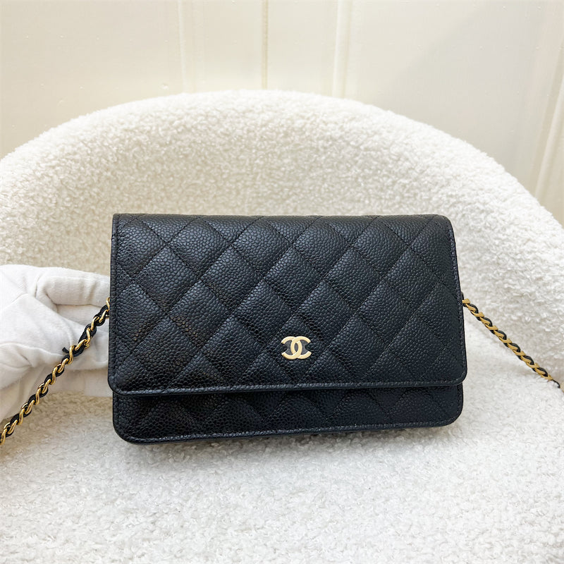 Chanel Classic Wallet on Chain WOC in Black Caviar and GHW