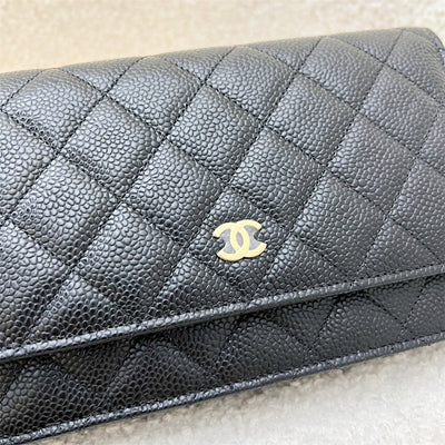 Chanel Classic Wallet on Chain WOC in Black Caviar and GHW