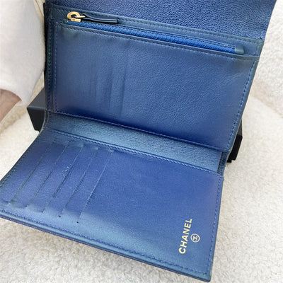 Chanel Classic Trifold Wallet in 19S Iridescent Blue Caviar LGHW