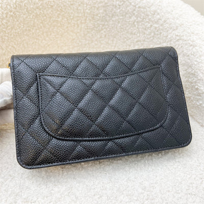 Chanel Classic Wallet on Chain WOC in Black Caviar and GHW