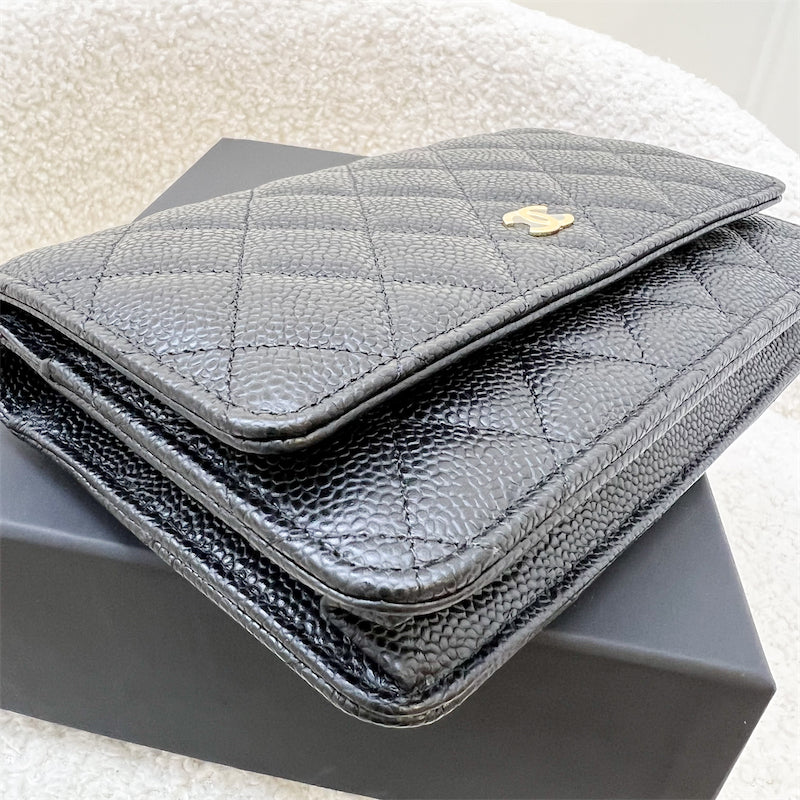 Chanel Classic Wallet on Chain WOC in Black Caviar and GHW