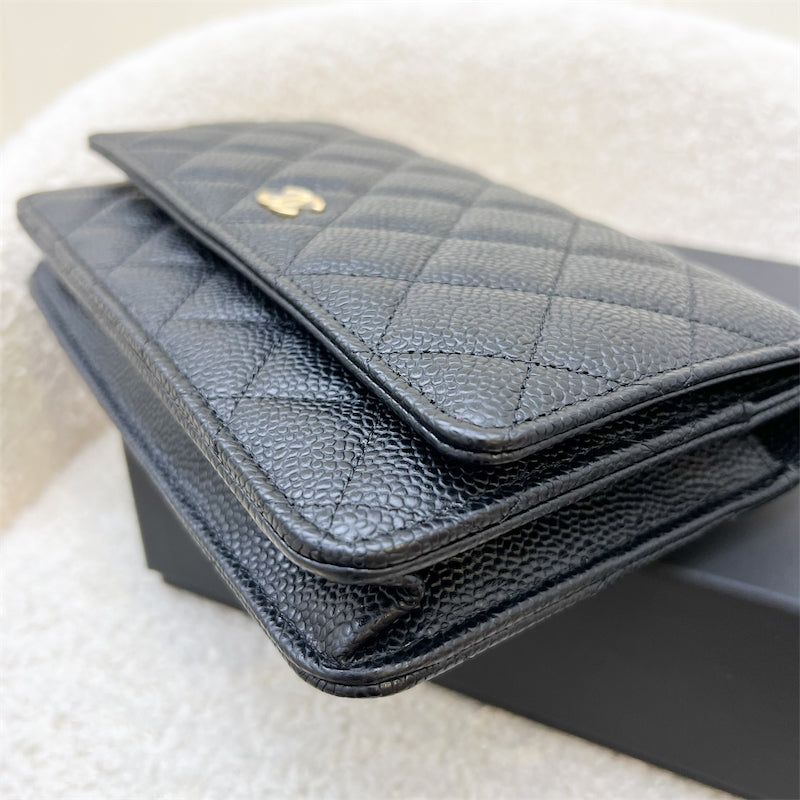 Chanel Classic Wallet on Chain WOC in Black Caviar and GHW