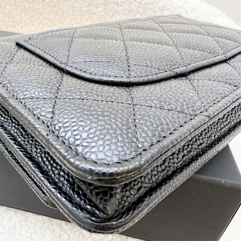 Chanel Classic Wallet on Chain WOC in Black Caviar and GHW