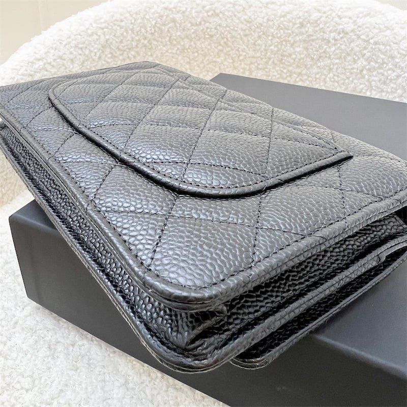 Chanel Classic Wallet on Chain WOC in Black Caviar and GHW