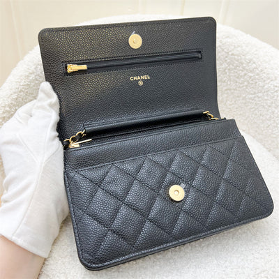 Chanel Classic Wallet on Chain WOC in Black Caviar and GHW