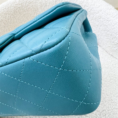 Chanel Classic Mini Rectangle Flap in 14S Turquoise Lambskin and SHW