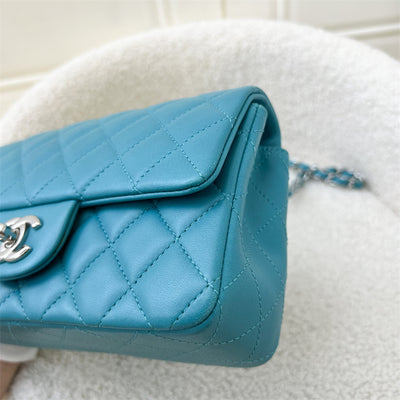 Chanel Classic Mini Rectangle Flap in 14S Turquoise Lambskin and SHW