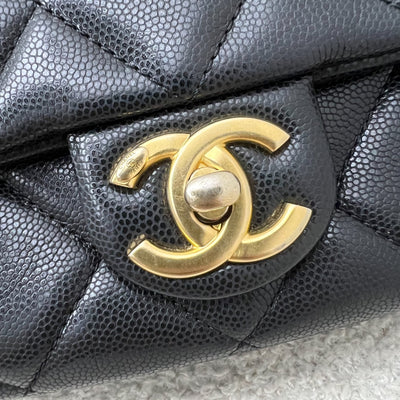 Chanel 22A Twist Your Buttons Small Flap in Black Caviar and AGHW