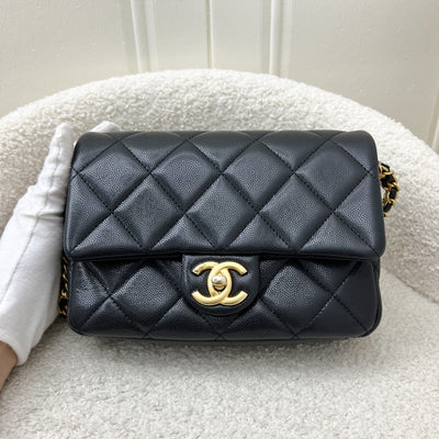 Chanel 22A Twist Your Buttons Small Flap in Black Caviar and AGHW