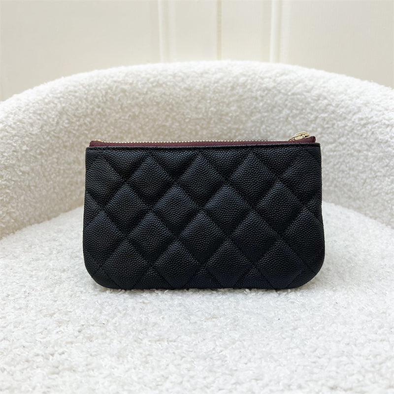 Chanel Small O-Case / Pouch in Black Caviar and LGHW