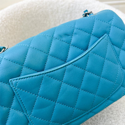 Chanel Classic Mini Rectangle Flap in 14S Turquoise Lambskin and SHW