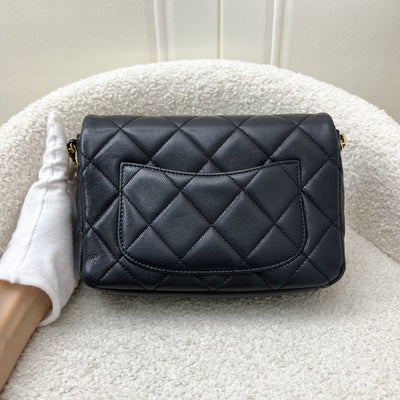 Chanel 22A Twist Your Buttons Small Flap in Black Caviar and AGHW