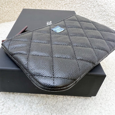 Chanel Mini O-Case / Pouch in Black Caviar and LGHW