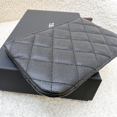 Chanel Mini O-Case / Pouch in Black Caviar and LGHW