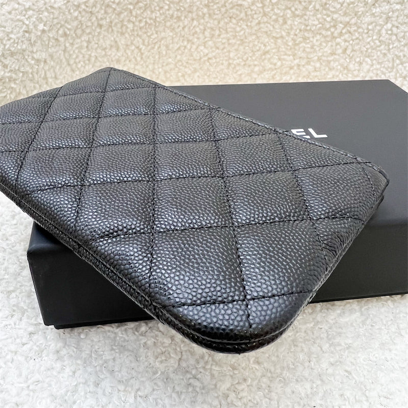 Chanel Mini O-Case / Pouch in Black Caviar and LGHW