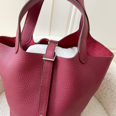 Hermes Picotin 18 in Rouge Grenat Clemence Leather PHW