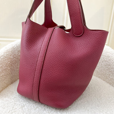 Hermes Picotin 18 in Rouge Grenat Clemence Leather PHW