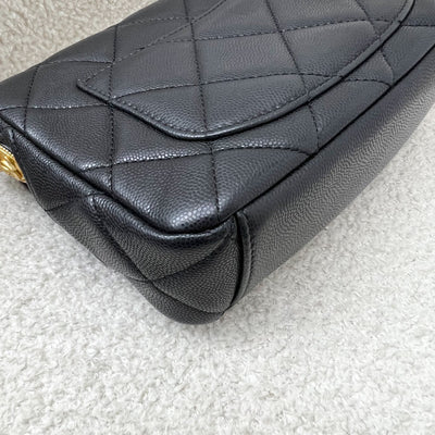 Chanel 22A Twist Your Buttons Small Flap in Black Caviar and AGHW