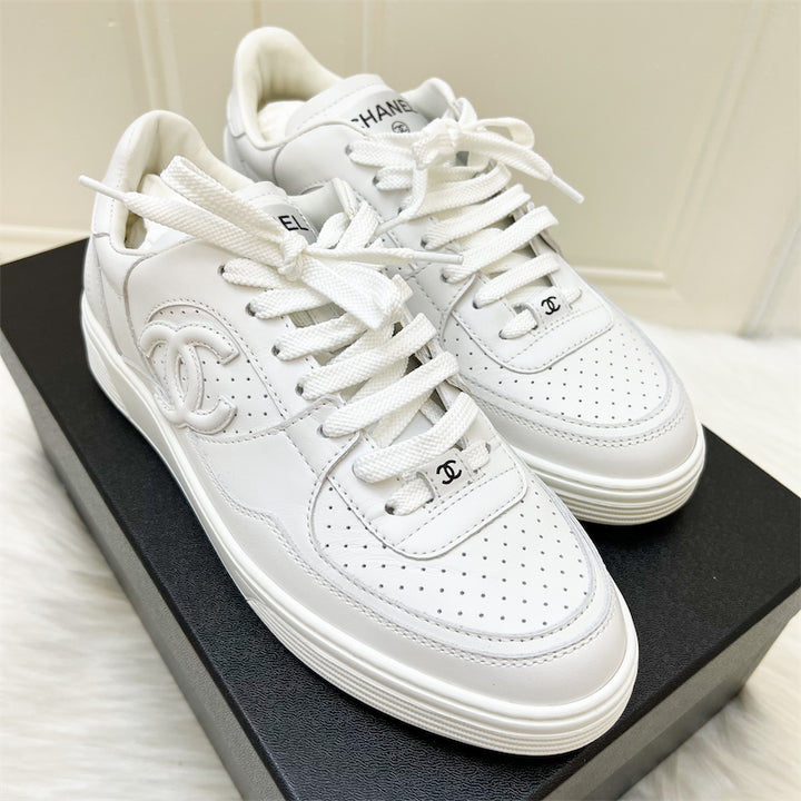 Chanel Sneakers in White Leather Size 38 Brands Lover