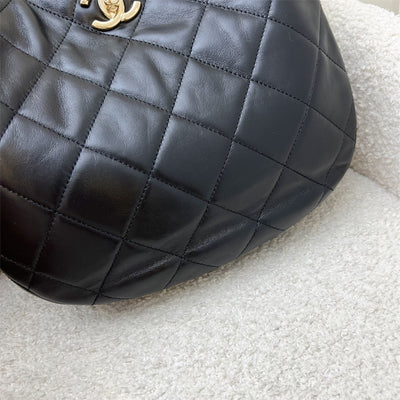 Chanel 22P Hobo Bag in Black Lambskin and LGHW