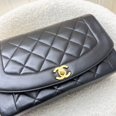 Chanel Medium Vintage Diana Flap in Black Lambskin and 24K GHW