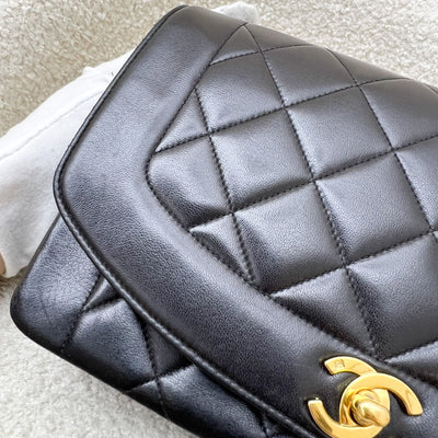 Chanel Medium Vintage Diana Flap in Black Lambskin and 24K GHW