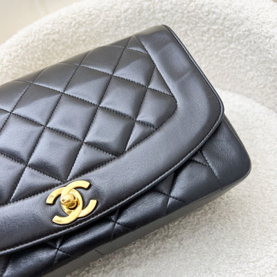 Chanel Medium Vintage Diana Flap in Black Lambskin and 24K GHW