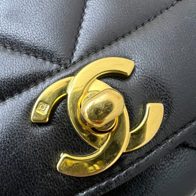 Chanel Medium Vintage Diana Flap in Black Lambskin and 24K GHW