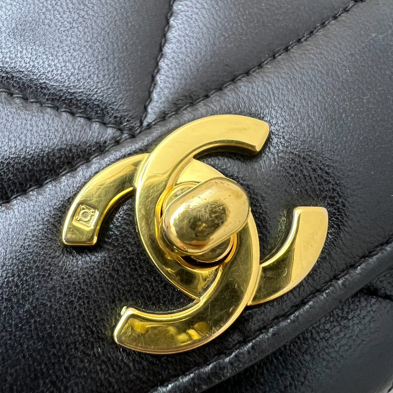 Chanel Medium Vintage Diana Flap in Black Lambskin and 24K GHW